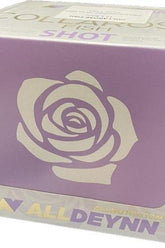 Allnutrition Collarose Fish Shot packaging, promoting skin elasticity and beauty benefits in a sleek purple box.